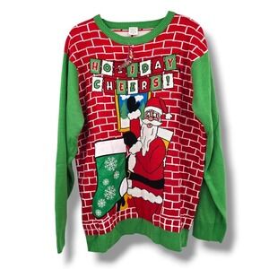 New‎ Costume Agent Holiday Cheers Santa Ugly Christmas Sweater Adult XXL